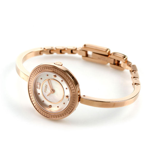 フェンディ 時計 マイウェイ ファー スイス製 レディース 腕時計 ブランド F378524500 ホワイトシェル ピンクゴールド F378524500