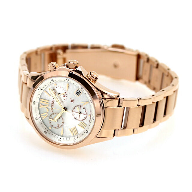 Citizen CrossC Eco Drive Solar Chronograph FB1403-53A CITIZEN xC Watch Brand Silver Pink Gold Women&