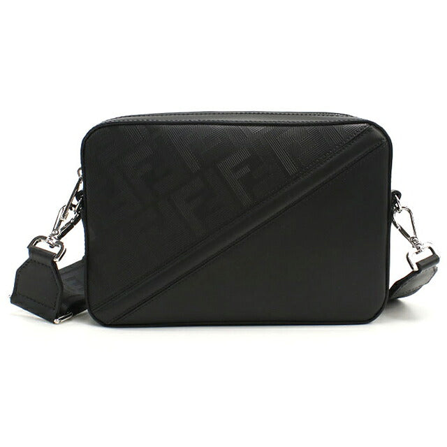 フェンディ FENDI ロゴ ショルダーバッグ レザー ブラック フェンディ 斜め掛け ショルダーバッグ メンズ ブランド FENDI レザー