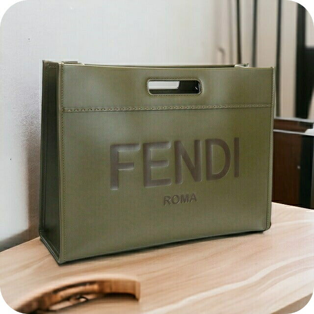 Fendi オリーブグリーン トートバッグ FENDI - フェンディ クロコダイル オーストリッチ メイド トゥ
