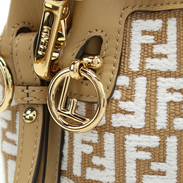フェンディ ハンドバッグ レディース ブランド FENDI 8BS010 ブラウン系 ホワイト系 バッグ FEN8BS010011