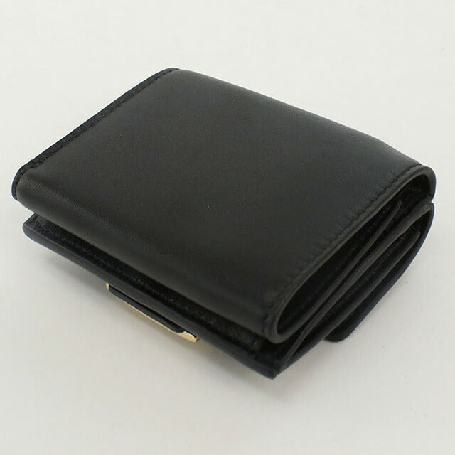 Fendi tri-fold wallet with coin purse ladies brand FENDI leather 8M0395 black wallet FEN8M0395041
