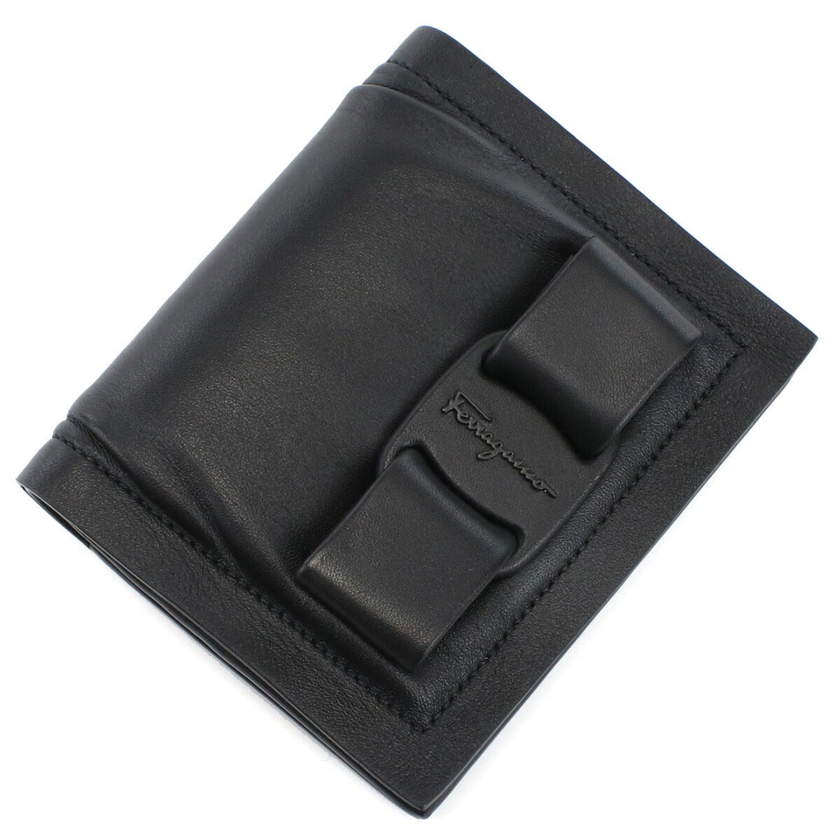 フェラガモ 二つ折り財布 レディース カーフ イタリア 22-0288 ブラック 財布 FER22-0288011