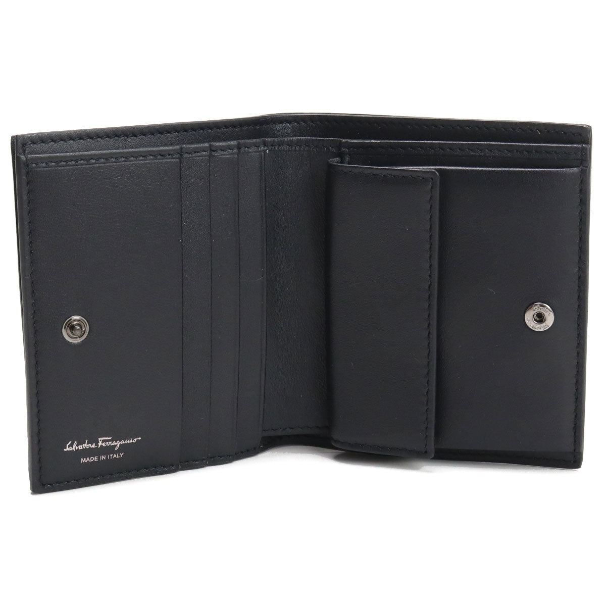 フェラガモ 二つ折り財布 レディース カーフ イタリア 22-0288 ブラック 財布 FER22-0288011