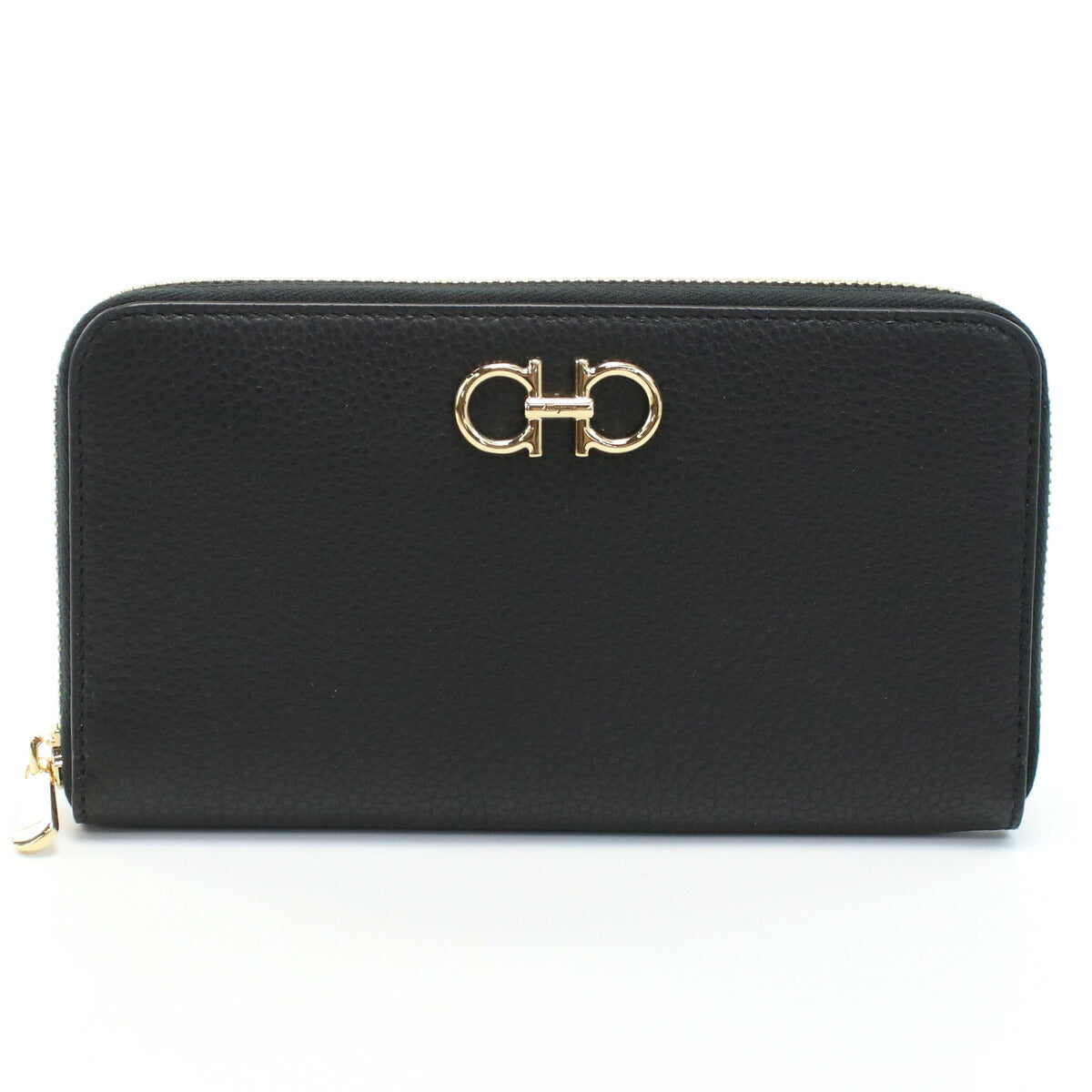 フェラガモ 長財布ラウンドファスナー レディース カーフ イタリア 22-0405 ブラック 財布 FER22-0405011