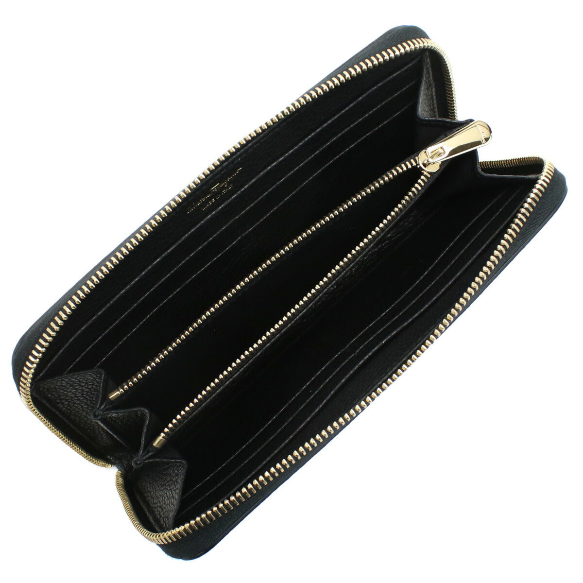 フェラガモ 長財布ラウンドファスナー レディース カーフ イタリア 22-0405 ブラック 財布 FER22-0405011