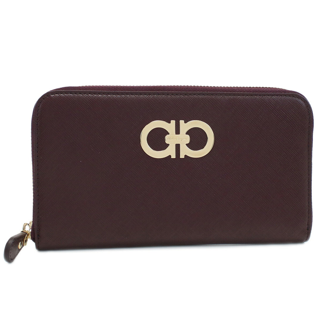 フェラガモ 長財布ラウンドファスナー レディース PEBBLE CALF カーフ イタリア 22-B300 ボルドー系 財布 FER22-B300181