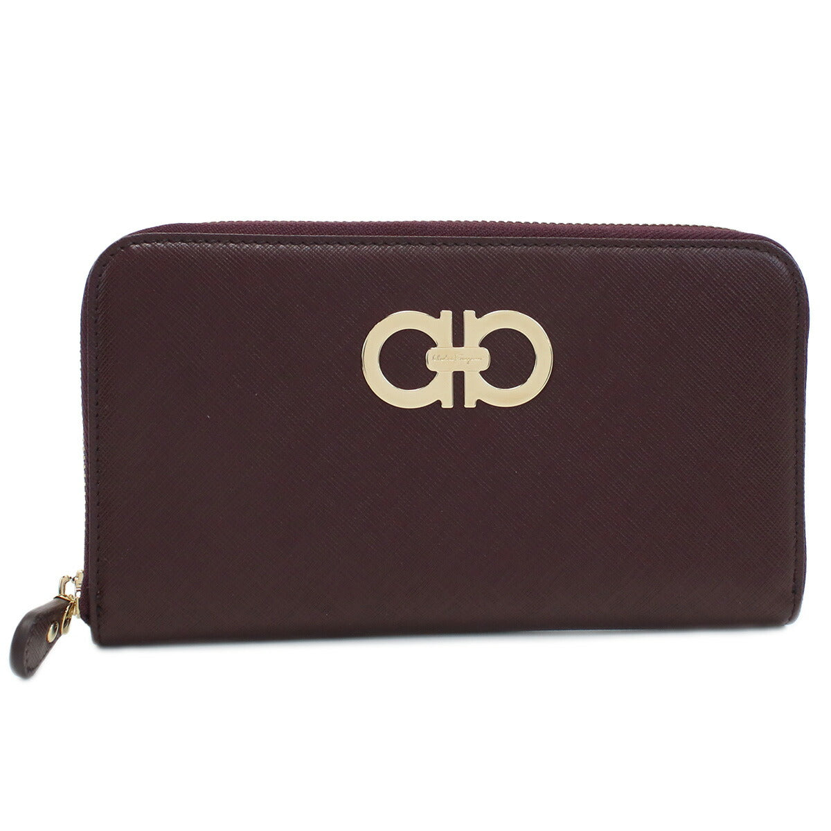 フェラガモ 長財布ラウンドファスナー レディース PEBBLE CALF カーフ イタリア 22-B300 ボルドー系 財布 FER22-B300181