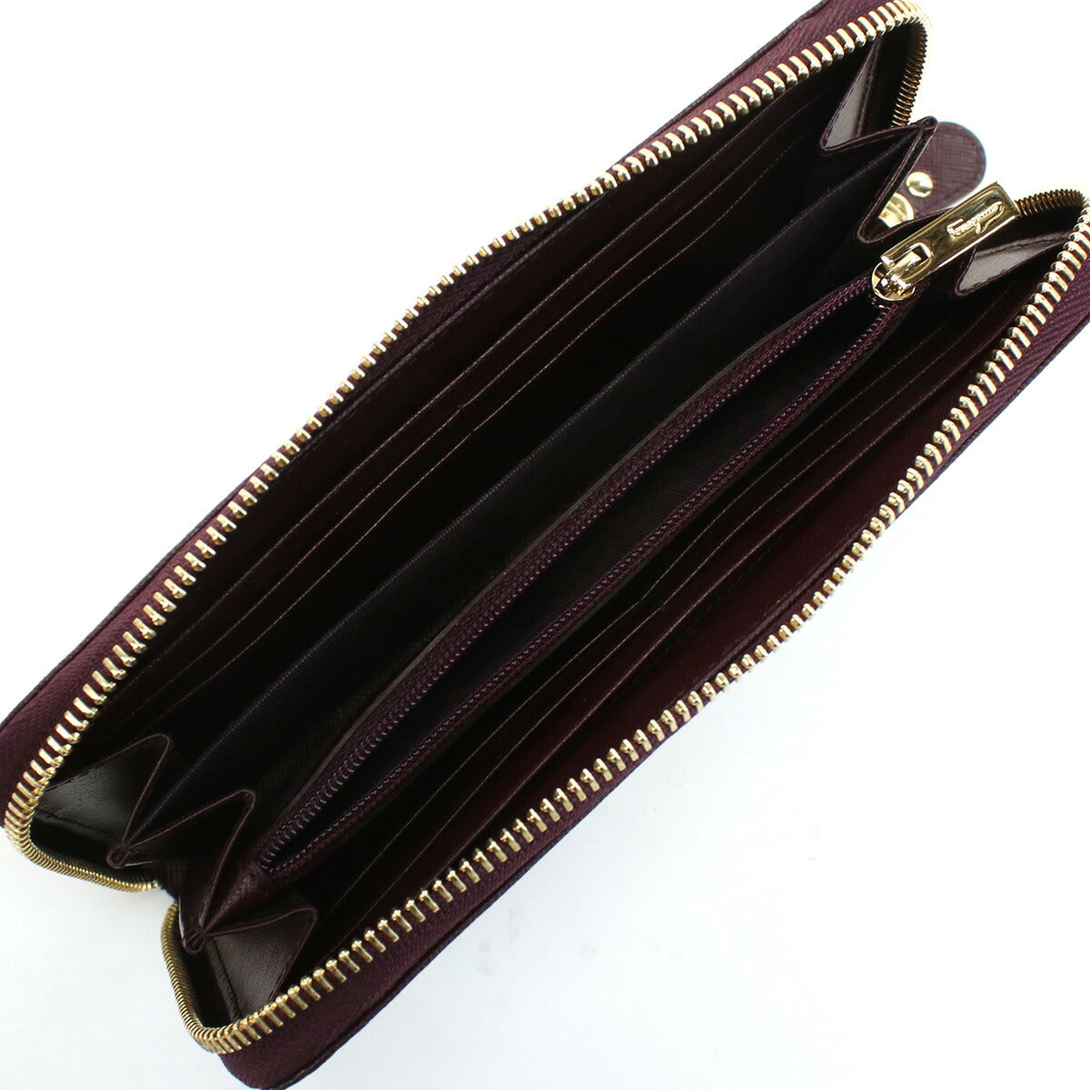 フェラガモ 長財布ラウンドファスナー レディース PEBBLE CALF カーフ イタリア 22-B300 ボルドー系 財布 FER22-B300181