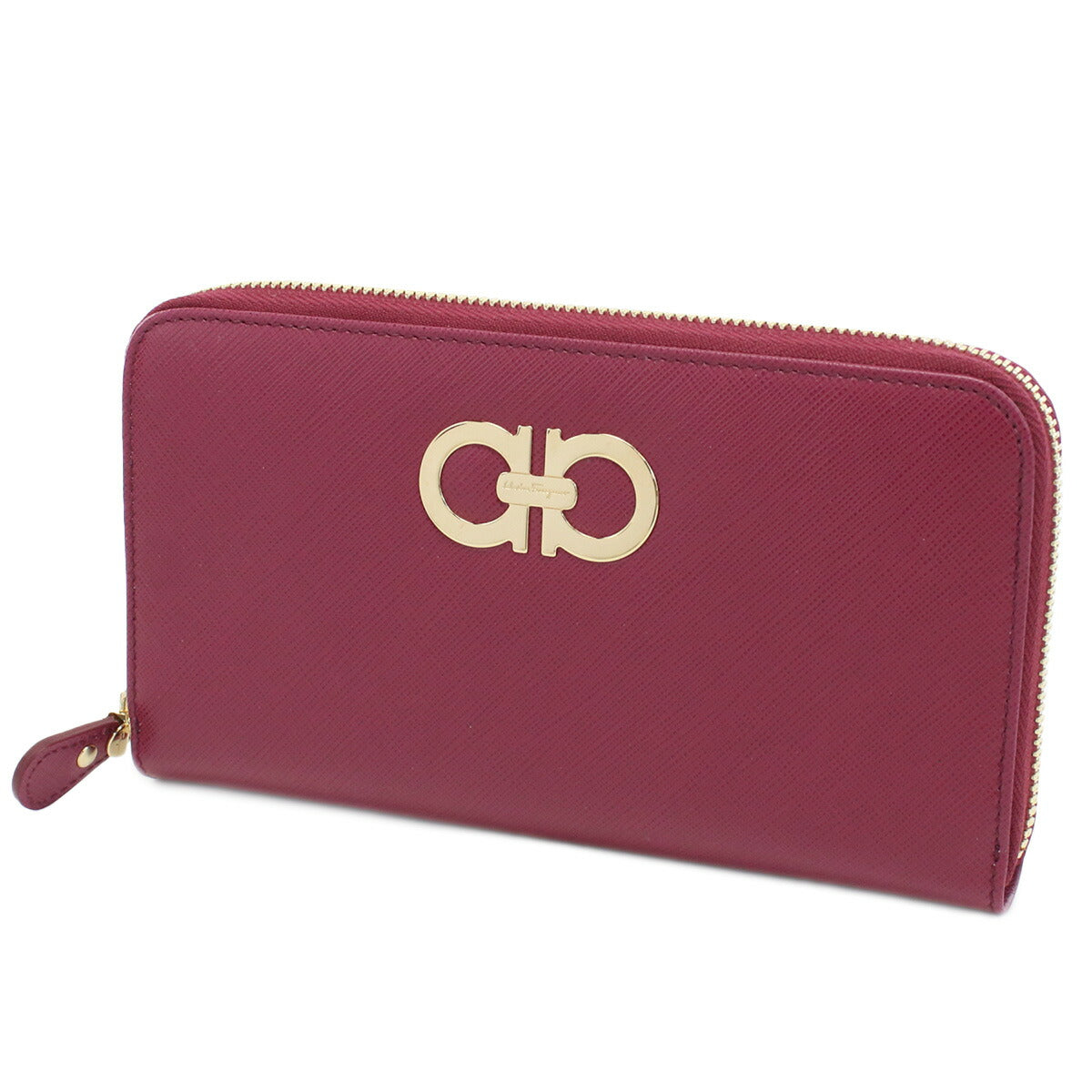 フェラガモ 長財布ラウンドファスナー レディース PEBBLE CALF カーフ イタリア 22-B300 ピンク系 財布 FER22-B300191