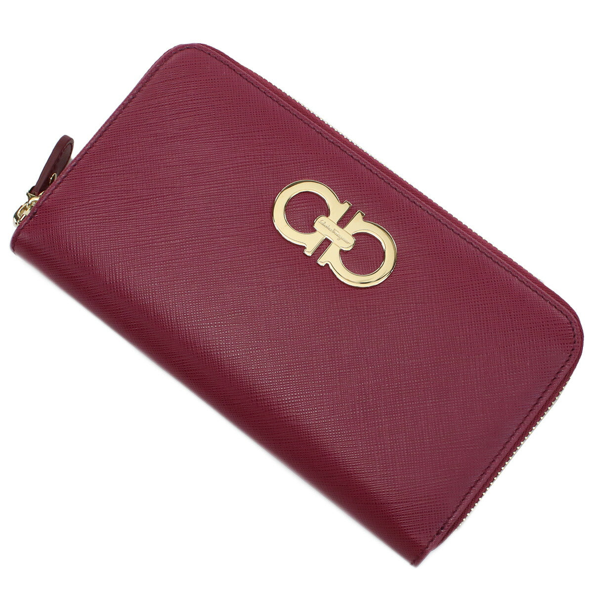 フェラガモ 長財布ラウンドファスナー レディース PEBBLE CALF カーフ イタリア 22-B300 ピンク系 財布 FER22-B300191