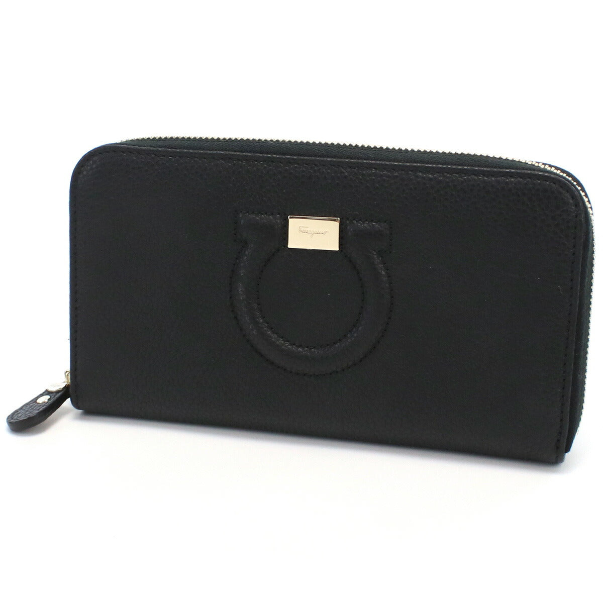 フェラガモ 長財布ラウンドファスナー レディース CALF カーフ イタリア 22-C843 ブラック 財布 FER22-C843021