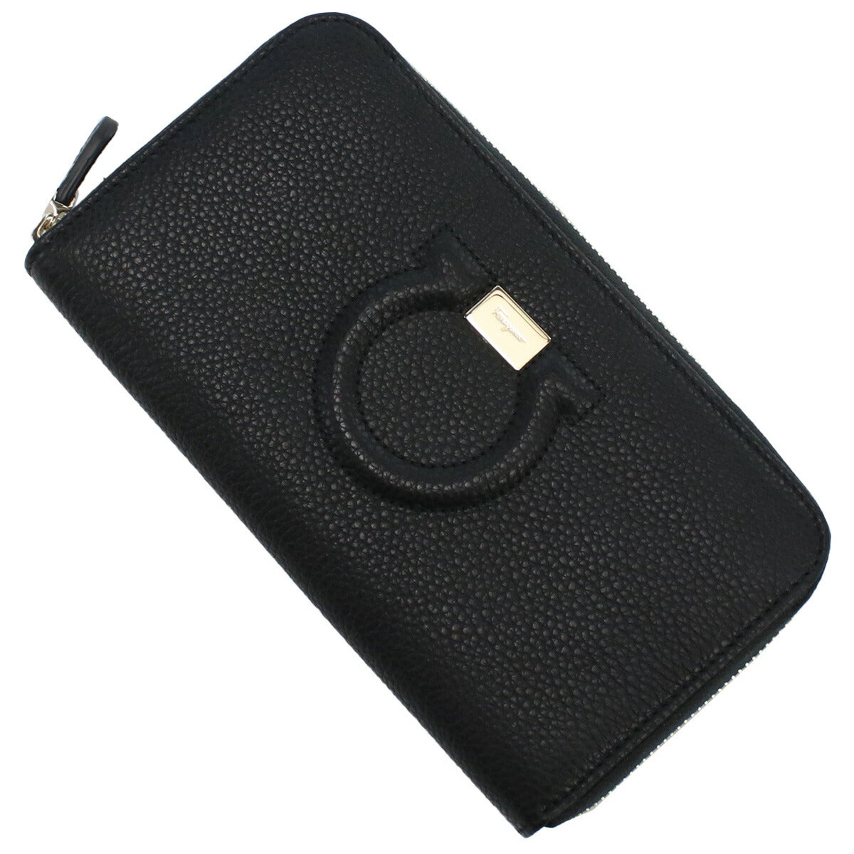 フェラガモ 長財布ラウンドファスナー レディース CALF カーフ イタリア 22-C843 ブラック 財布 FER22-C843021