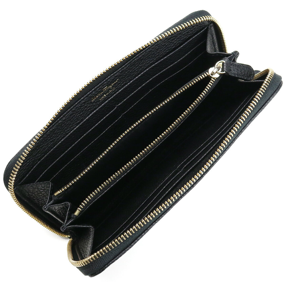 フェラガモ 長財布ラウンドファスナー レディース CALF カーフ イタリア 22-C843 ブラック 財布 FER22-C843021