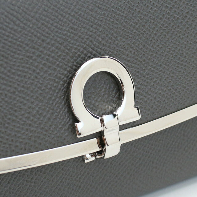 フェラガモ 長財布ニ折小銭入付き レディース ブランド FERRAGAMO GANCINO CLIP イタリア 22-D150 グレー系 財布 FER22-D150101