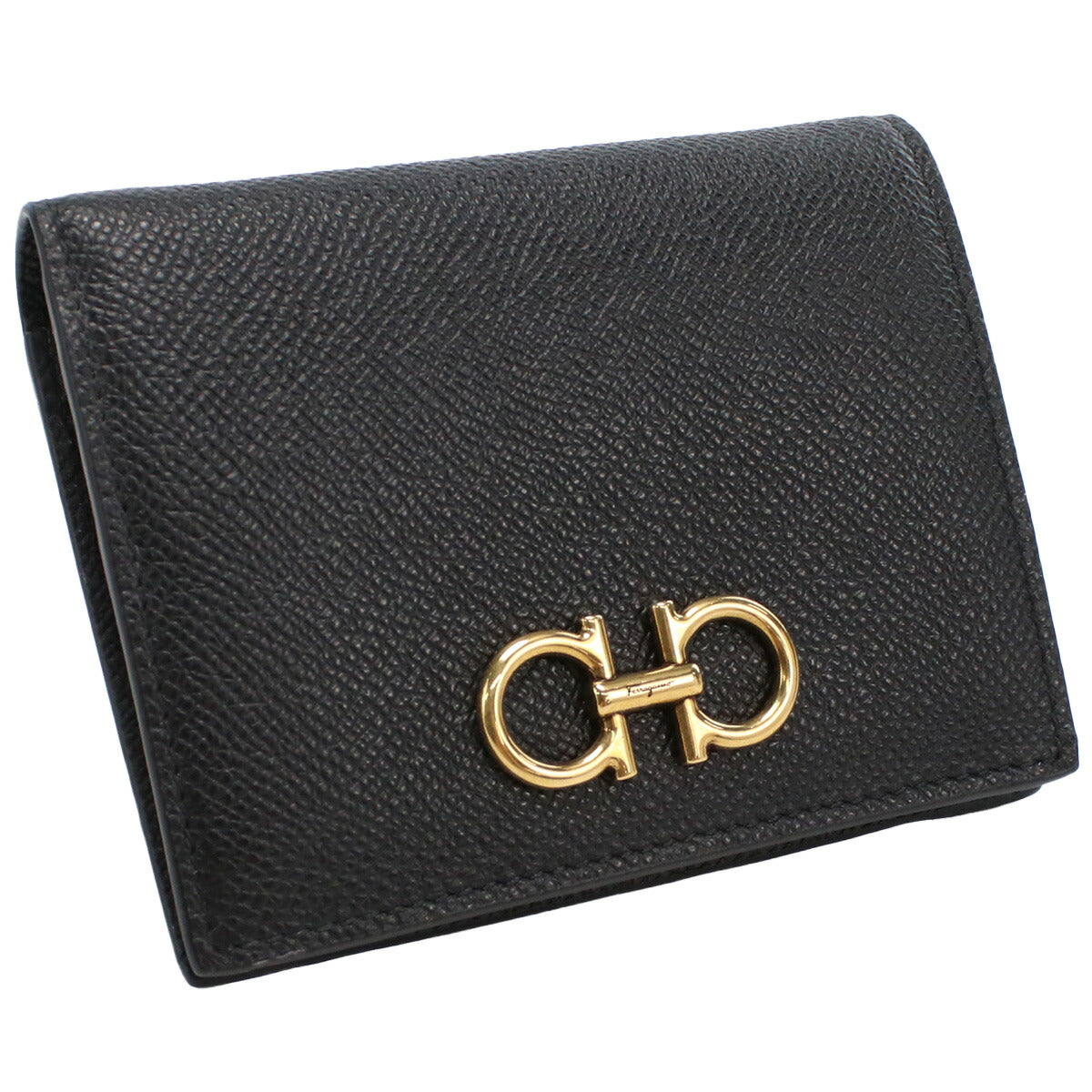 フェラガモ 二つ折り財布 レディース カーフ イタリア 22-D780 ブラック 財布 FER22-D780011