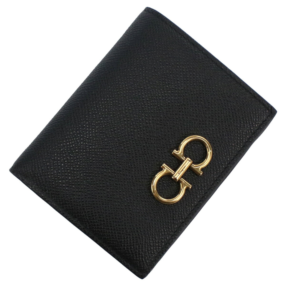 フェラガモ 二つ折り財布 レディース カーフ イタリア 22-D780 ブラック 財布 FER22-D780011