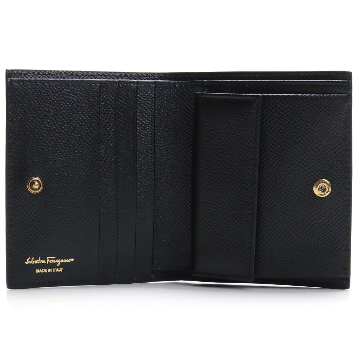 フェラガモ 二つ折り財布 レディース カーフ イタリア 22-D780 ブラック 財布 FER22-D780011
