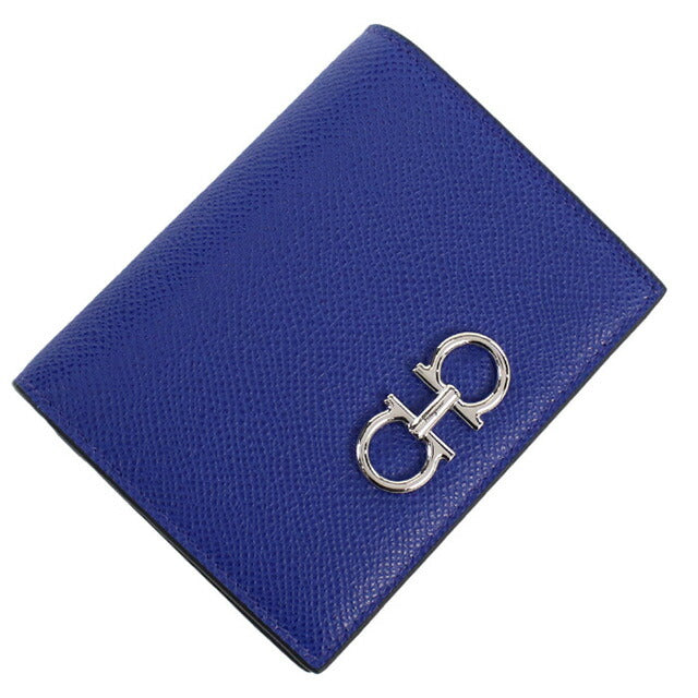 フェラガモ 二折財布小銭入付き レディース ブランド FERRAGAMO イタリア 22-D780 ブルー系 財布 FER22-D780061