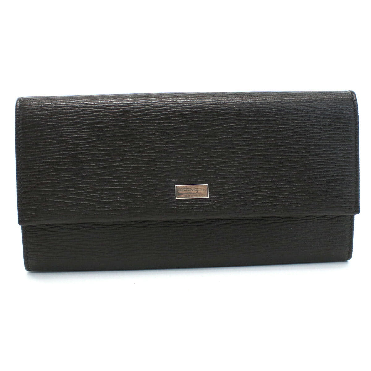 フェラガモ 長財布ニ折小銭入付き メンズ PEBBLE CALF カーフ イタリア 66-0155 ブラウン系 財布 FER66-0155021