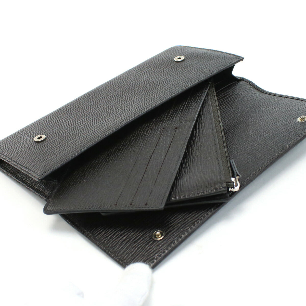 フェラガモ 長財布ニ折小銭入付き メンズ PEBBLE CALF カーフ イタリア 66-0155 ブラウン系 財布 FER66-0155021