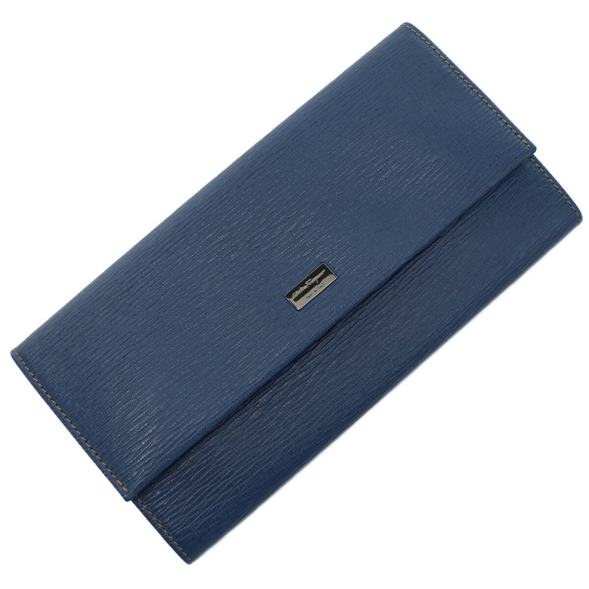 フェラガモ 長財布ニ折小銭入付き メンズ PEBBLE CALF カーフ イタリア 66-0155 ブルー系 財布 FER66-0155031