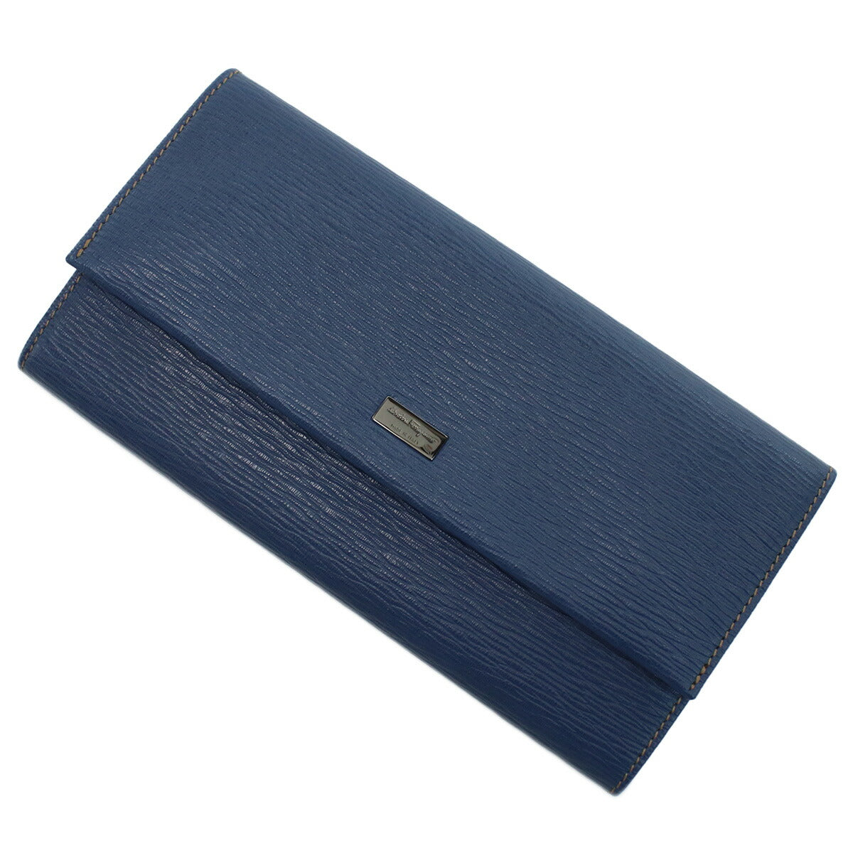 フェラガモ 長財布ニ折小銭入付き メンズ PEBBLE CALF カーフ イタリア 66-0155 ブルー系 財布 FER66-0155031