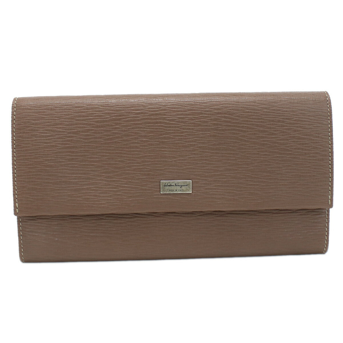 フェラガモ 長財布ニ折小銭入付き メンズ PEBBLE CALF カーフ イタリア 66-0155 ブラウン系 財布 FER66-0155041