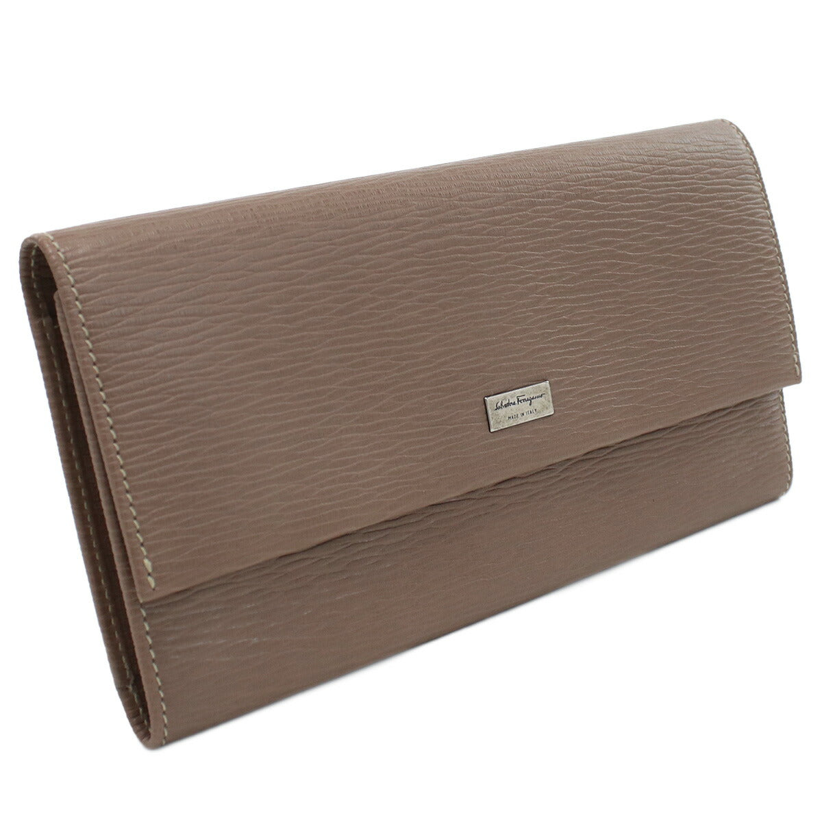 フェラガモ 長財布ニ折小銭入付き メンズ PEBBLE CALF カーフ イタリア 66-0155 ブラウン系 財布 FER66-0155041