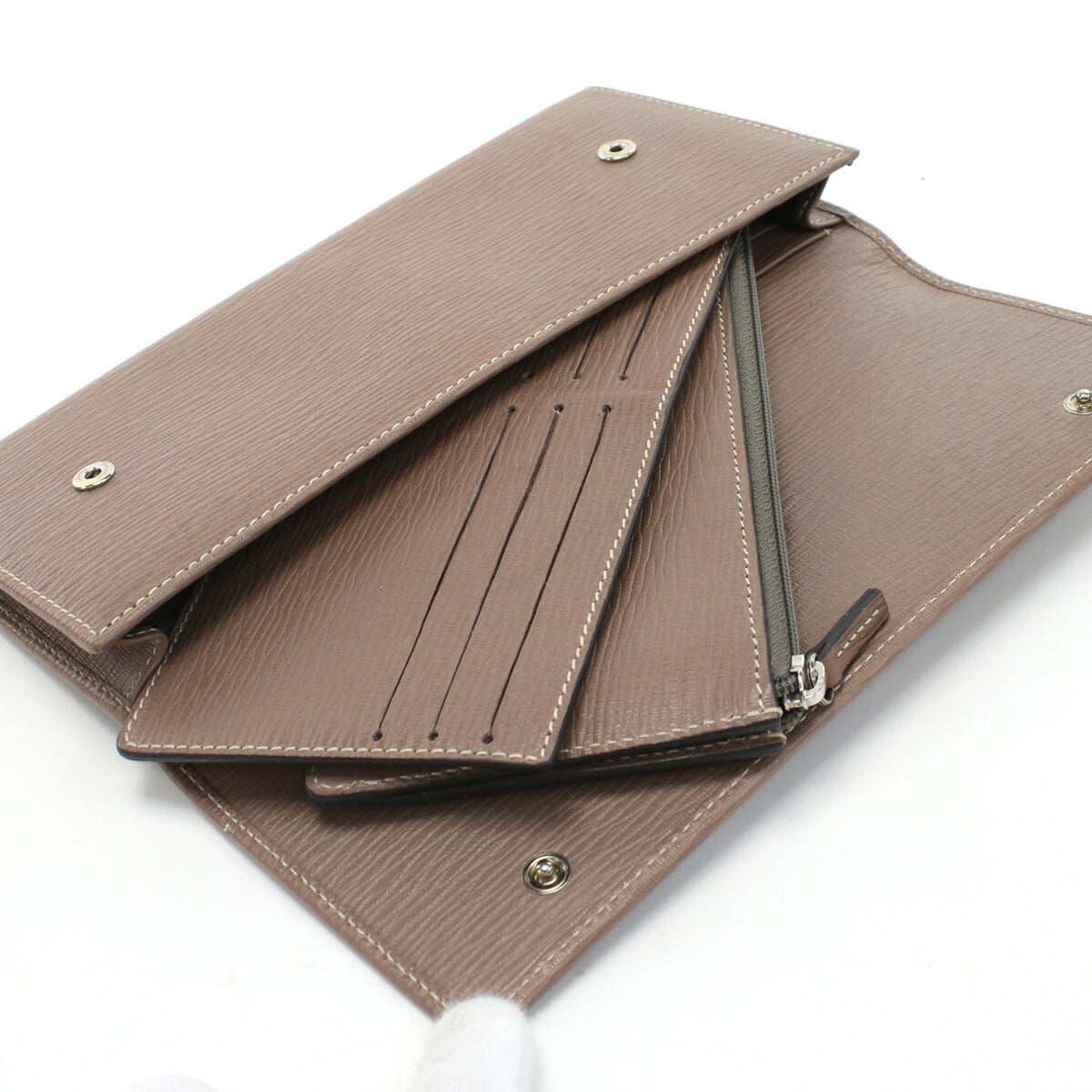 フェラガモ 長財布ニ折小銭入付き メンズ PEBBLE CALF カーフ イタリア 66-0155 ブラウン系 財布 FER66-0155041