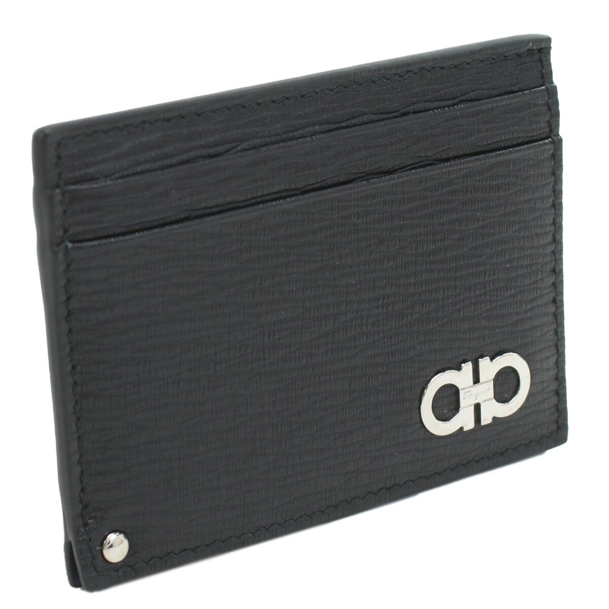 フェラガモ カードケース メンズ PEBBLE CALF カーフ イタリア 66-A061 ブラック 財布 FER66-A061011