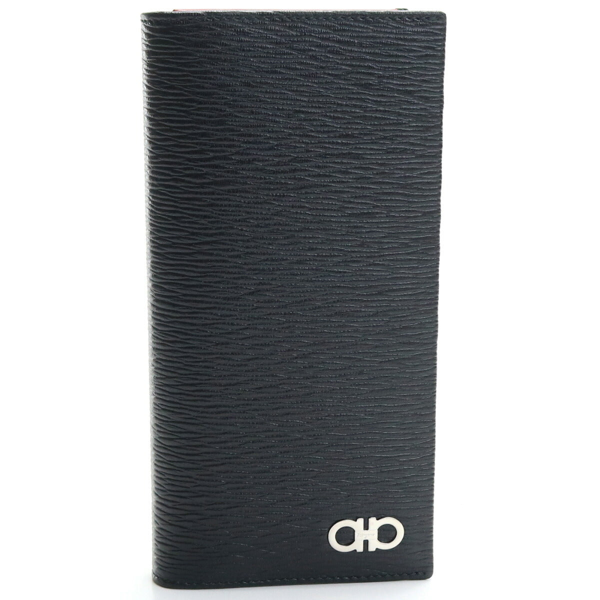 フェラガモ 長財布ニ折小銭入付き メンズ PEBBLE CALF カーフ イタリア 66-A069 ブラック 財布 FER66-A069031