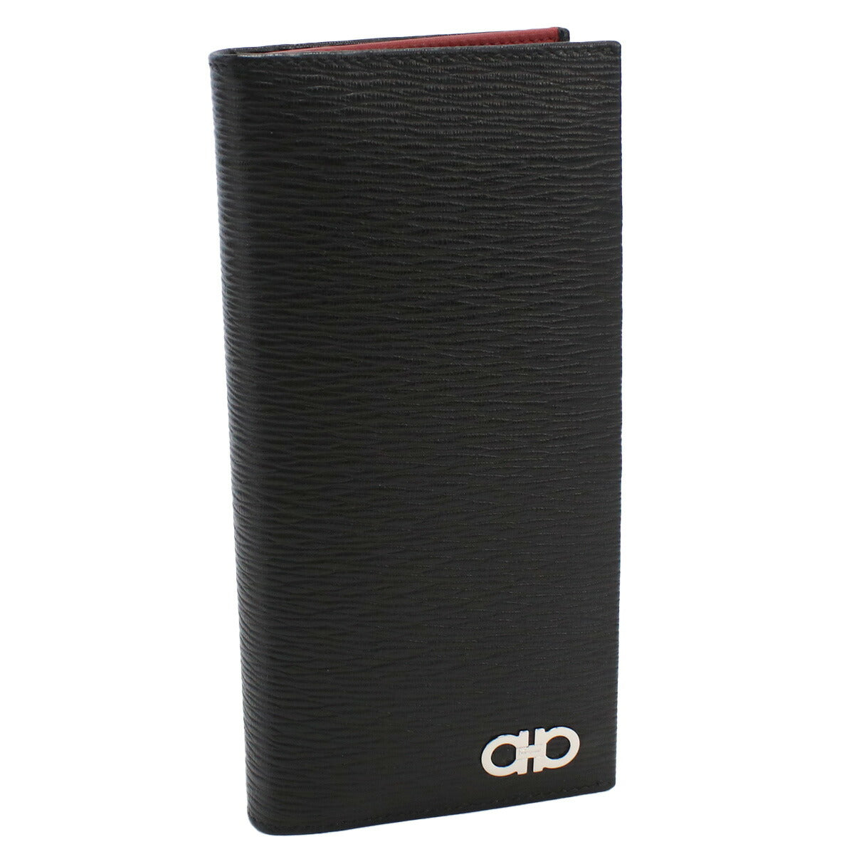 フェラガモ 長財布ニ折小銭入付き メンズ PEBBLE CALF カーフ イタリア 66-A069 ブラック 財布 FER66-A069031