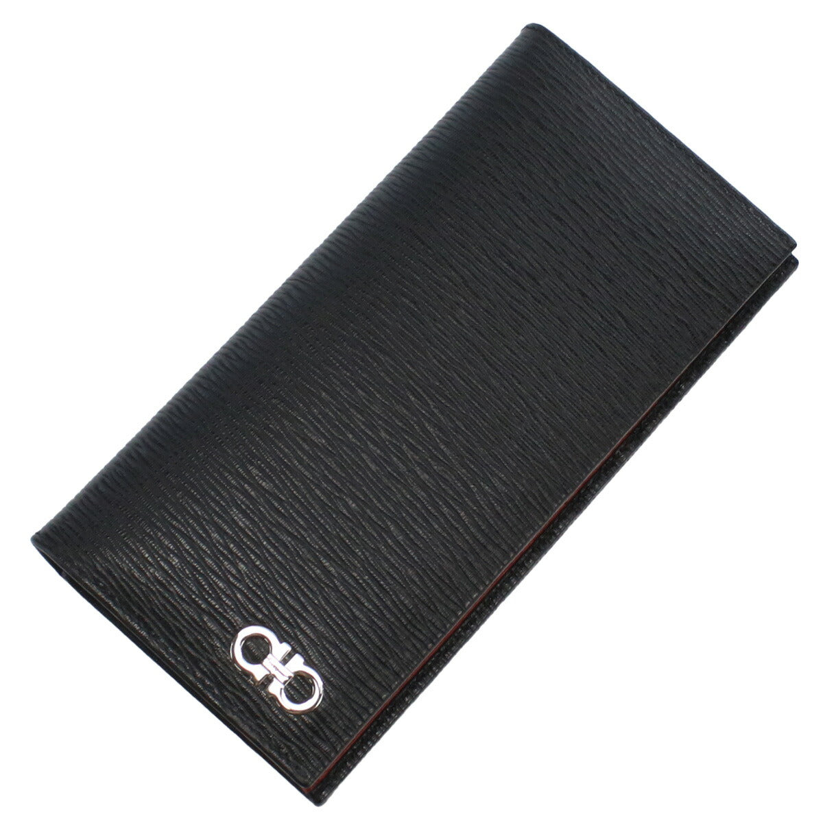 フェラガモ 長財布ニ折小銭入付き メンズ PEBBLE CALF カーフ イタリア 66-A069 ブラック 財布 FER66-A069031