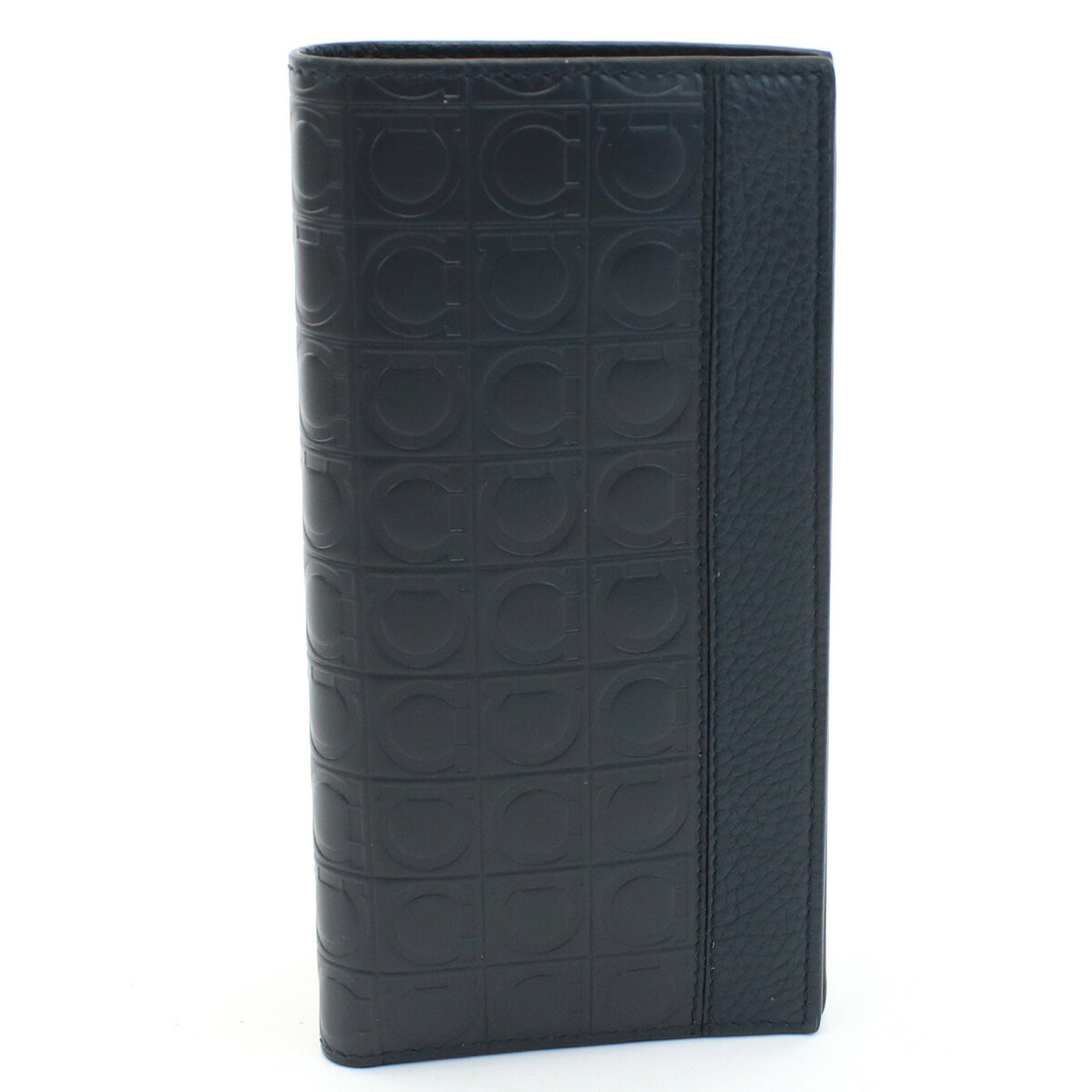 フェラガモ 長財布二折 メンズ PEBBLE CALF カーフ イタリア 66-A147 ネイビー系 財布 FER66-A147021