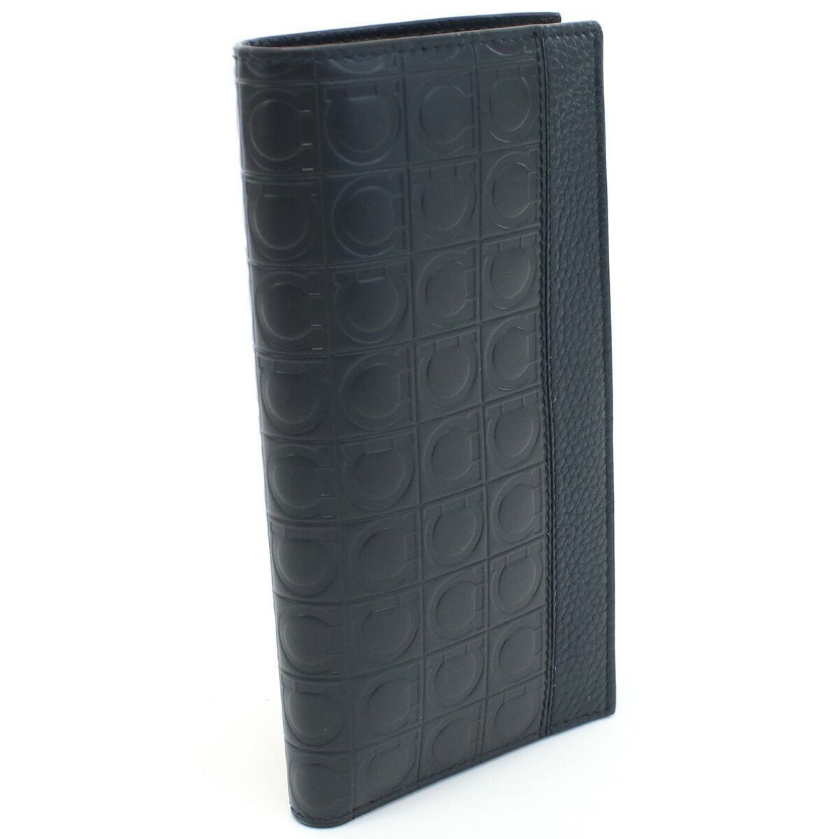 フェラガモ 長財布二折 メンズ PEBBLE CALF カーフ イタリア 66-A147 ネイビー系 財布 FER66-A147021