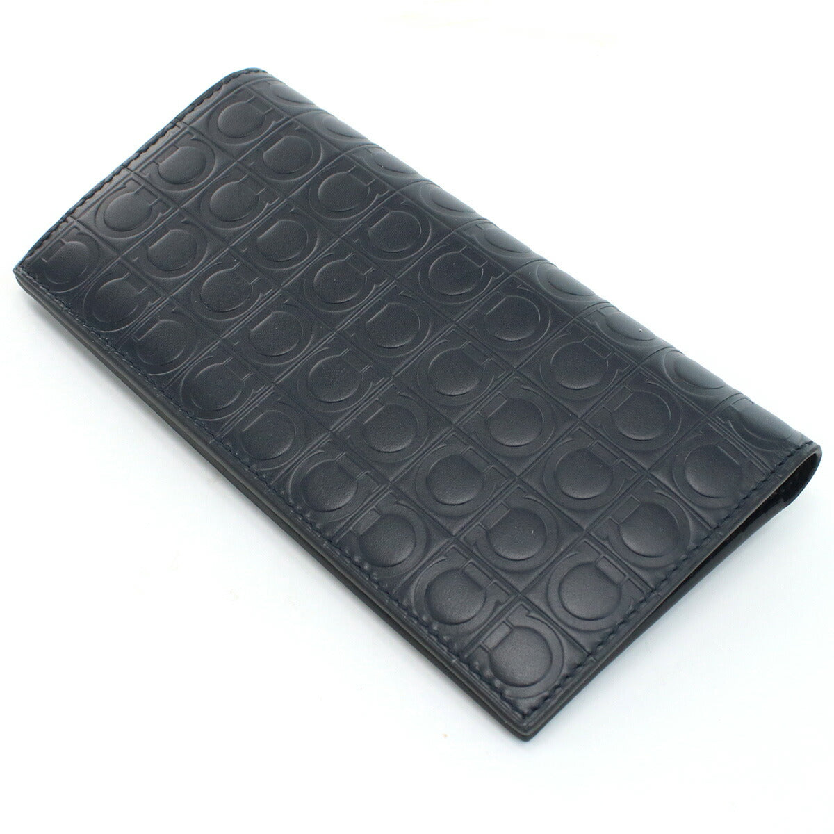 フェラガモ 長財布二折 メンズ PEBBLE CALF カーフ イタリア 66-A147 ネイビー系 財布 FER66-A147021