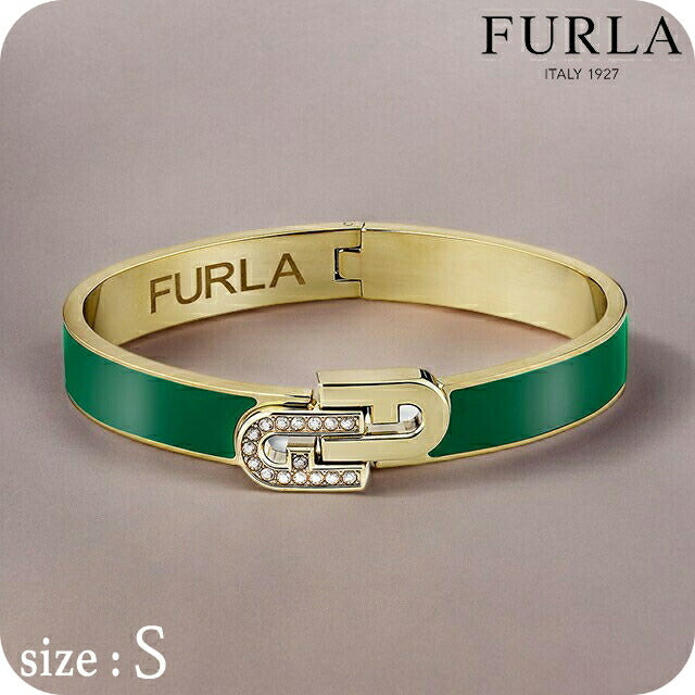 フルラ バングル レディース ブランド アーチ バングル ステンレススチール FJ0122BTS ゴールド グリーン アクセサリー FJ0122BTS