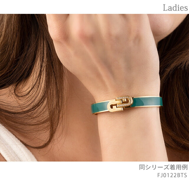 フルラ バングル レディース ブランド アーチ バングル ステンレススチール FJ0122BTS ゴールド グリーン アクセサリー FJ0122BTS