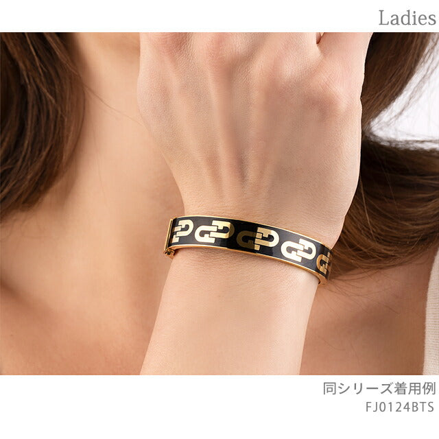 フルラ バングル レディース ブランド アーチ バングル ステンレススチール FJ0124BTS ブラック イエローゴールド アクセサリー FJ0124BTS