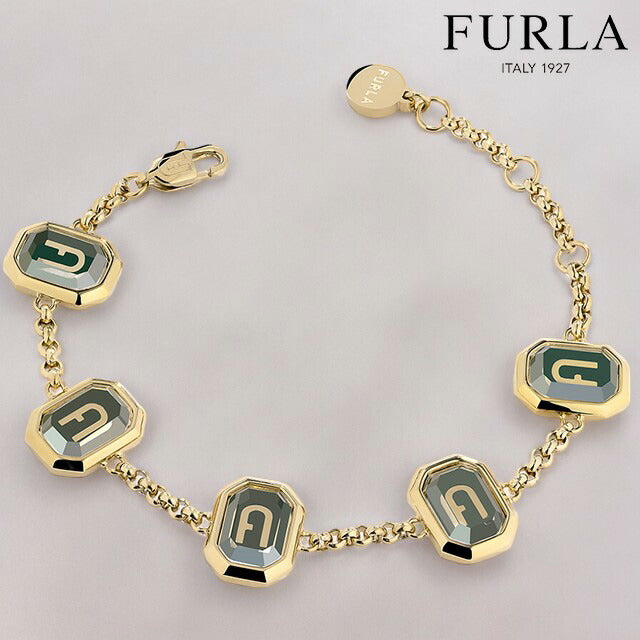 フルラ ブレスレット レディース ブランド オクタゴナル ステンレススチール FJ0314BTU ゴールド グリーン アクセサリー FJ0314BTU