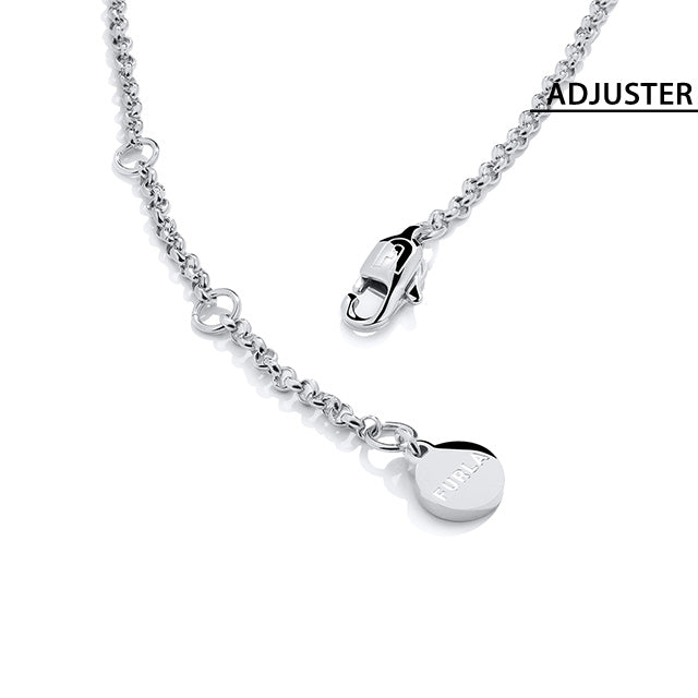 フルラ ネックレス レディース ブランド OCTAGONAL NECKLACE ステンレススチール FJ0322NTU シルバー ピンク アクセサリー FJ0322NTU