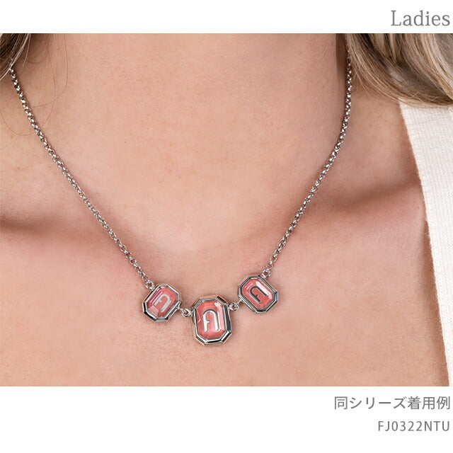 フルラ ネックレス レディース ブランド OCTAGONAL NECKLACE ステンレススチール FJ0322NTU シルバー ピンク アクセサリー FJ0322NTU