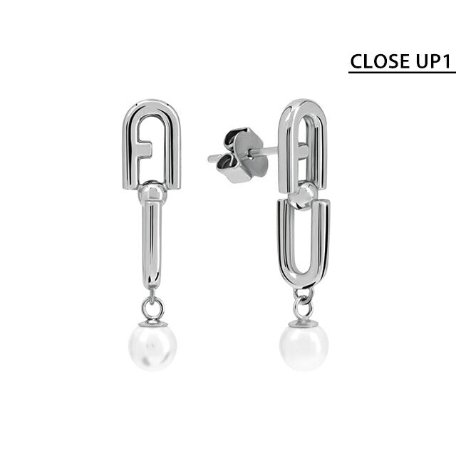 フルラ ピアス レディース ブランド FURLA CHAINED LOGO ステンレススチール スタッド 両耳用 FJ0931ETU シルバー ジュエリー FJ0931ETU