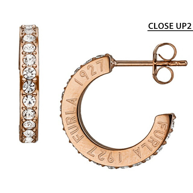 フルラ ピアス レディース ブランド 1927 HOOP EARRINGS ステンレススチール(ピンクゴールドPVD) フープ 両耳用 FJ1108ETU FJ1108ETU