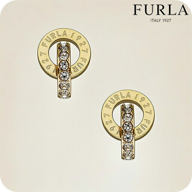 フルラ ピアス レディース ブランド 1927 DOUBLE HOOP PENDANT ステンレススチール(イエローゴールドPVD) スタッド 両耳用 FJ1109ETU FJ1109ETU