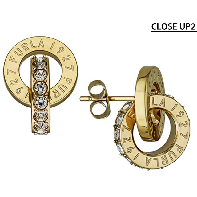 フルラ ピアス レディース ブランド 1927 DOUBLE HOOP PENDANT ステンレススチール(イエローゴールドPVD) スタッド 両耳用 FJ1109ETU FJ1109ETU