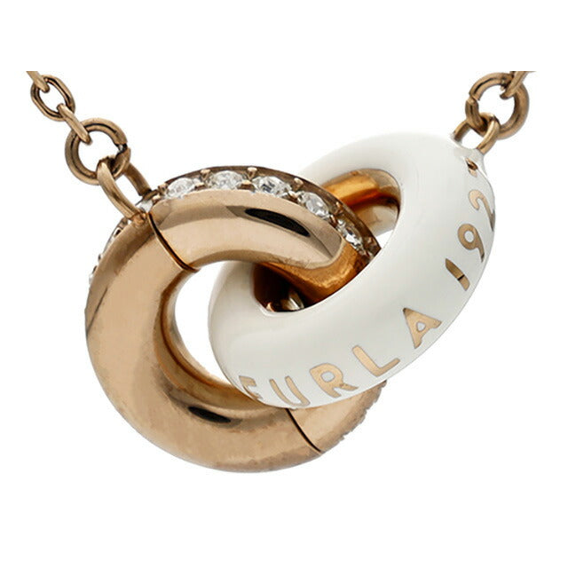 フルラ ネックレス レディース ブランド FURLA 1927 ペンダント リング 2連 FJ1187NTU ピンクゴールド ホワイト アクセサリー FJ1187NTU