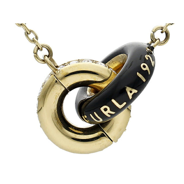 フルラ ネックレス レディース ブランド FURLA 1927 ペンダント リング 2連 FJ1188NTU ゴールド ブラック アクセサリー FJ1188NTU