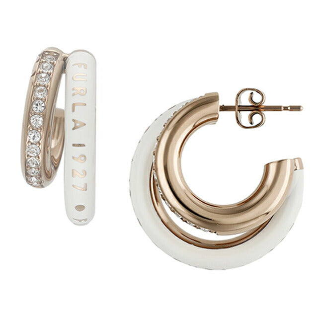 フルラ ピアス レディース ブランド FURLA 1927 スタッド 両耳用 FJ1195ETU ホワイト ピンクゴールド アクセサリー FJ1195ETU